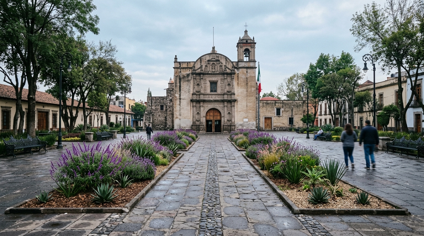 Coyoacán rehabilitates La Conchita Plaza with INAH authorization