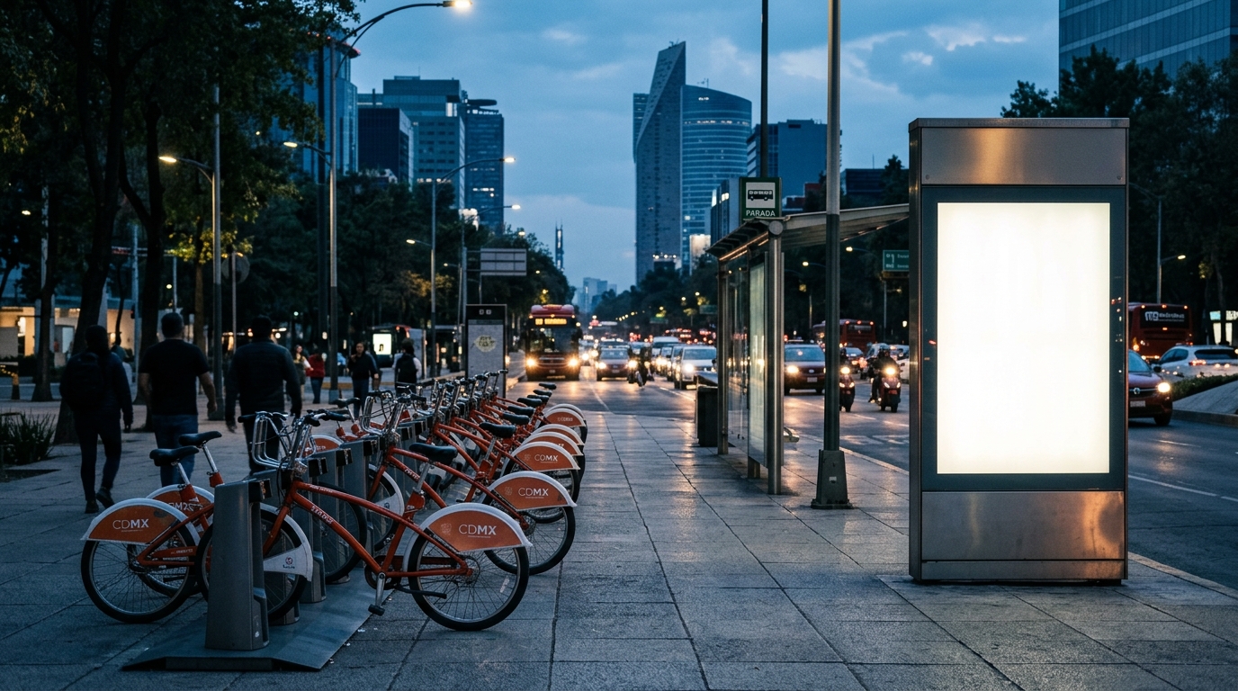 CDMX Finances Ecobici Expansion with Urban Street Furniture Advertising